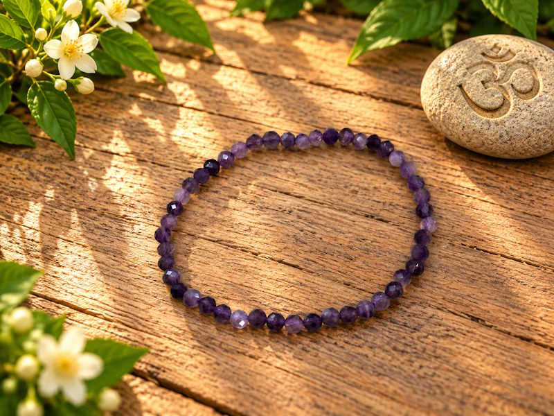 Pulsera Amatista bola facetada